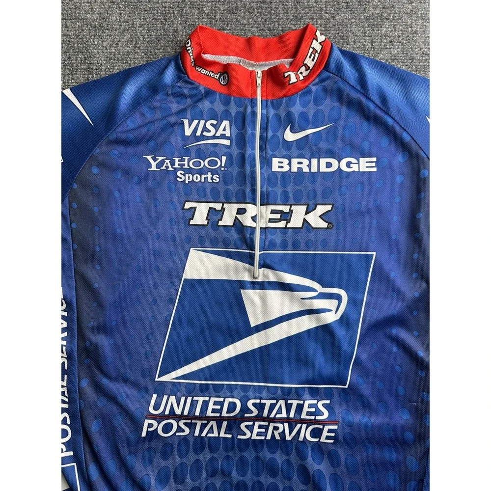 Mens Cycling Jersey Nike Trek USPS Team Racing 1/4 Zip, Size L